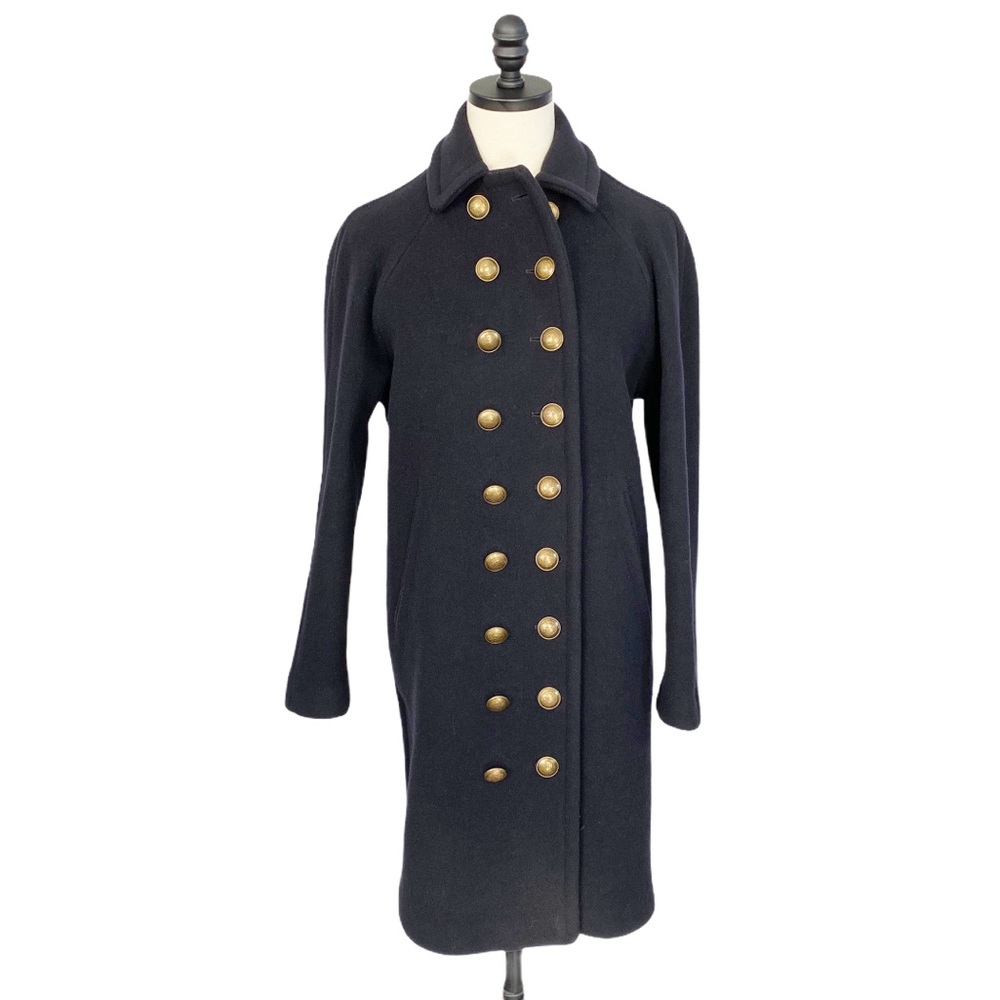 All Saints Bresnef Russian Millitary Coat in Navy Blue | 2 - Picture 3 of 13